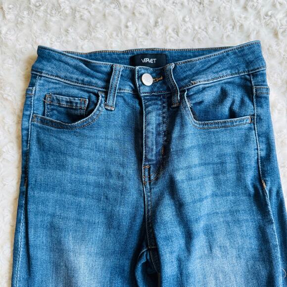 Vervet by Flying Monkey High Rise Skinny Fit Cotton Denim Blue Jeans VT106 Sz 24 - Picture 3 of 10